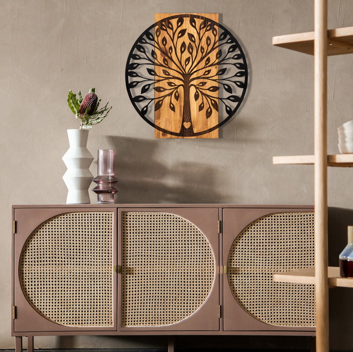Wallity Zehre Accesorio Decorativo de Pared Negro y Nogal Wallity Zehre Accesorio Decorativo de Pared Negro y Nogal
